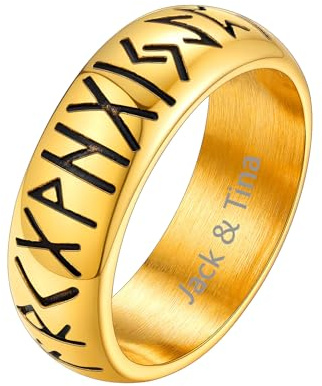 Supcare Ringe für Herren Edelstahl Fingerring Viking Rune Ringe Tungsten Ring Wikinger Runen Spinnerring Freundschaftsring Punk Siegelring Gothic Hip Hop Modeschmuck für Männer Jungen