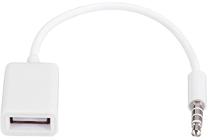 HUIOP Câble Audio Auxiliaire USB,Adaptateur De Câble Audio Auxiliaire USB Prise Jack 3,5 Mm Mâle À 2,0 Câble De Convertisseur De Voiture Femelle Câble OTG Fonction De Décodage
