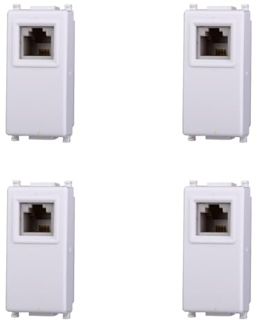 IXTRIMA Presa telefonica RJ11 compatibile plana colore bianco EV2354 kit 4pz