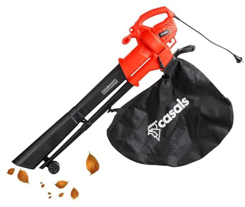 Casals - Soffiatore/aspirapolvere per foglie Casals | 3000 W di potenza | Velocità di 270 km/h | Pulizia efficiente del giardino e degli esterni