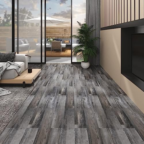 ShGaxin PVC-Laminat-Dielen 4,46 m² 3 mm Selbstklebend, Fliesenfolie, Laminatboden, Küchenrückwand Folie, Bodenbelag Selbstklebend, Wandverkleidung, Deckenpaneele, Industriell Holz