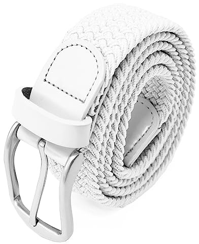 Glamexx24 Unisex Elastischer Gürtel Herren Damen Stretchgürtel Geflochtener Dehnbarer Stoffgürtel, Breite 3.5cm, Länge 90cm bis 155cm