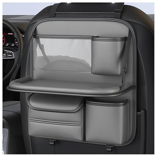 VODHXA Autositz Organizer für VW Amarok Atlas Atlas Tanoak Beetle Bora Caddy EOS Fox Golf, Rückenlehnenschutz Organizer, Wasserdichtes Plane Kick-Matten-Schutz für Autositz zurück,B Grey