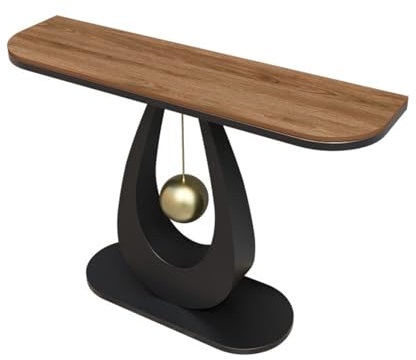 Consola para Entrada, Mesa Auxiliar Larga y única, Mesa Auxiliar contemporánea, Minimalista y Moderna, Mesa de Pasillo Moderna para Entrada, Sala de Estar y recibidor (Nogal)