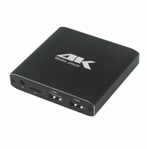 Knoruley Mini 4K 265 Reproductor de Publicidad Media Player Soporte TF Tarjeta de Disco USB 1080P Full HD Multimedia HDD Player Enchufe de la UE