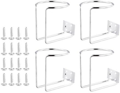 Set di 4 portabicchieri da parete in acciaio inox, universali, per lattine, bottiglie, tazze, ideale per barche, camper, camion
