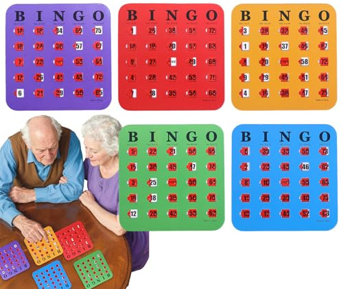 Generisch Bingo Karten Wiederverwendbar,5-teiliges Bingo-Set Mit Schiebefenster Gesellschaftsspiel Zur Förderung Von Logik & Denkfähigkeit Für Zuhause Schule Büro Veranstaltungen Camping