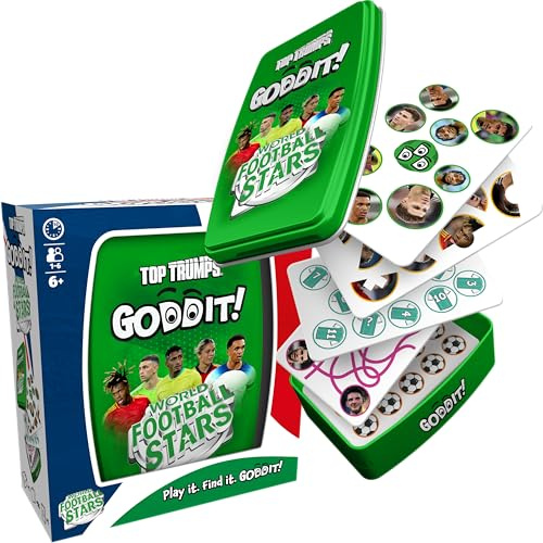 Top Trumps GODDIT Weltfussball Stars Edition - Neue Fußballspieler Partyspiel für Familien, Kinder & Erwachsene - 2+ Spieler ab 7+ Jahren - Multilingual
