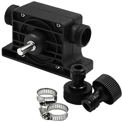 EXHUMKY Pompe Électrique à Perceuse Débit Pompe Ronde pour Transfert de Eau et Huile avec Raccords Portable et Pratique