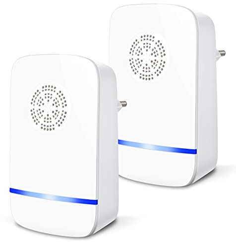 RAVIADHT Repelente Ultrasónico de Plagas, Antimosquitos Electrónico Control de Mosquitos Hormigas, Cucarachas, Moscas, Arañas, Chinches, Ahuyentador de Ratas y Ratones para Interiores (2 Pack)