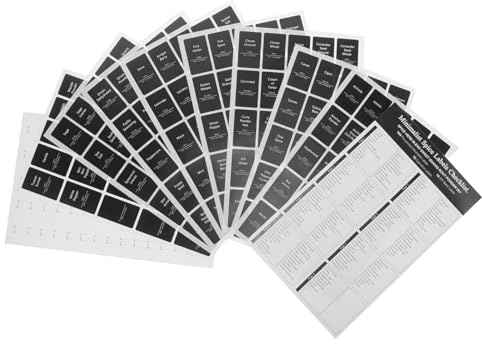 STOBAZA 6 hojas Pegatinas para Especias Impermeables y Adhesivas Etiquetas para Botes y Frascos de Cocina de Unidades para Clasificación y Organización Cocina