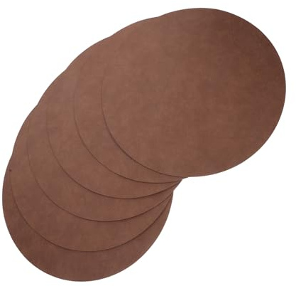 SAFIGLE Tovagliette Americane Rotonde Lavabili di Facile Manutenzione Set 6 in Pu Color Caffè per Tavoli da Pranzo in Cucina e Feste