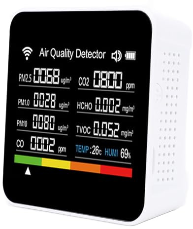 ERYUE Rilevatore Intelligente della qualità dell'Aria Tester di umidità della Temperatura Interna Sensore Professionale Accurato per Il Monitoraggio in Tempo Reale App Smart Home Office Viaggi,