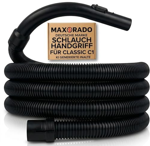 Maxorado Premium dammsugarslang handtag som passar till Miele C1 komplett reservslang reparation reservdel tillbehör Classic Jubilee, Ecoline, Tango