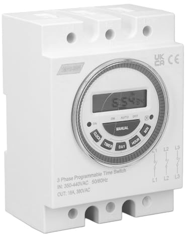 Ejoyous Timer Switch, PC Flame Retardant Programmable Power Timer Switch 16A, 18 On Off Settings 7 Day 24 Hour Control, for Water Pump Pool Lights Irrigation Aquariums