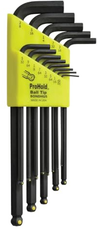 Bondhus 74937 13er Set Balldriver« L-Schraubenschlüssel mit ProHold?-Spitze, Größen .050-3/8