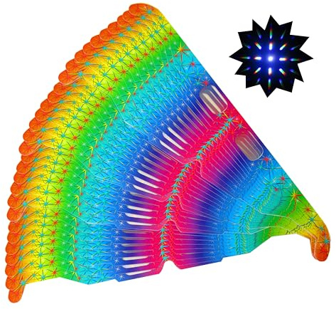 Rob's Super Happy Fun Store 100 Fireworks Diffraction Glasses (Starburst Effect in Rainbow Spectrum Frames) + 2 Bonus Rainbow Hearts Effect Glasses (Plain White Frames)