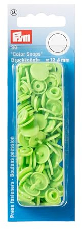 Prym 393144 Nähfrei Druckknopf Color Snaps rund 12,4 mm apfel, Kunststoff, 12.4 mm