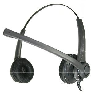 Freemate DH037 Biaural - Auricular con micrófono para teléfono Fijo