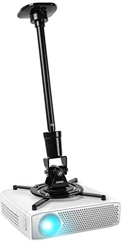 Duronic PB02XL - Supporto per proiettore da soffitto, girevole a 360°, inclinabile a 180° e girevole a 180°, carico massimo di 10 kg, braccio estensibile, ideale per Home Cinema presentazioni
