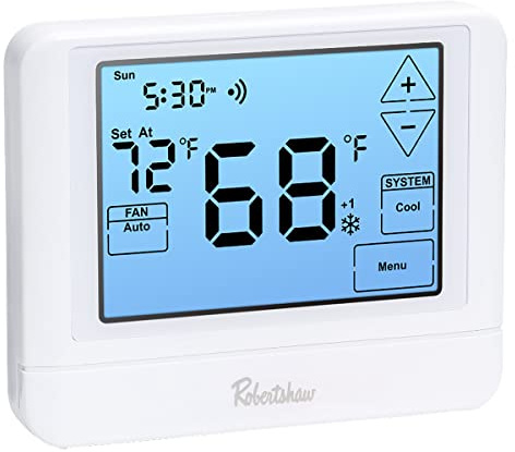 Robertshaw RS10420T Pro Series 7-Day Wi-Fi Programmable Touchscreen Thermostat, Multi-Stage, 4 Heat / 2 Cool…