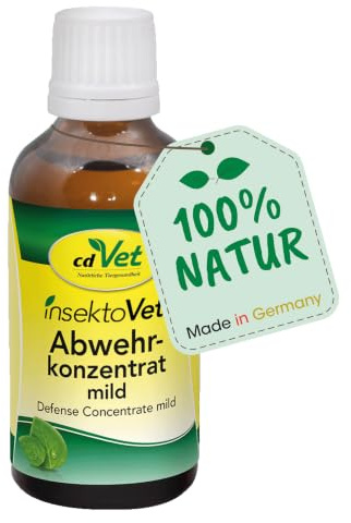 cdVet Abwehrkonzentrat mild - rein pflanzliches Insekten-Abwehrmittel 50 ml - natürlicher Insektenschutz vor Zecken und Milben ohne Chemie für Katzen, Hunde und alle Wirbeltiere