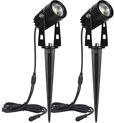 SanGlory 2er Pack 3W LED Gartenstrahler mit Erdspieß 3er Set, 4er Set, 6er Set und 8er Set Gartenleuchten geeignet, kann nicht alleine oder mit anderen Produkten verwendet werden