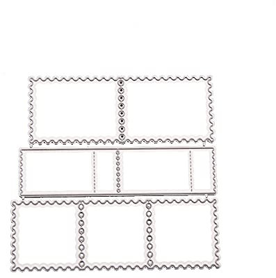 Zerodis 2 Stück Rechteck & Quadrat Metall Schneidwerkzeuge Stempel Schablonen Stempelrahmen DIY Scrapbooking Prägepapier Fotoalbum Dekor Karten Vorlage