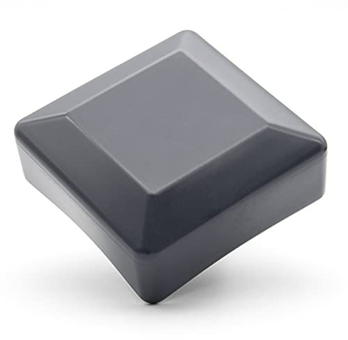 Enkotrade 4 Stück Zaunkappen Anthrazit für Außenmaß 80x80mm, Rohrkappen aus hochwertigem Kunststoff, Pyramide Quadratisch Zaunpfostenkappen Pfahl Deckel Zaunabdeckung