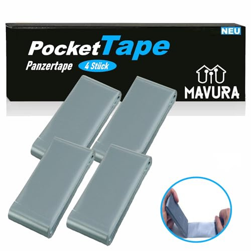 MAVURA POWERTAPE Pansartejp, pansarband, tygband, ducttejp, reparationstejp, pansarvagn, Gaffa Gaffer, tejp, universaltejp [4 stycken]