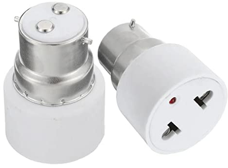 TWDRTDD2 anni di garanzia Convertitore presa di corrente B22 Base per lampada a presa CA tipo Europa (Bianco,2 pezzi)