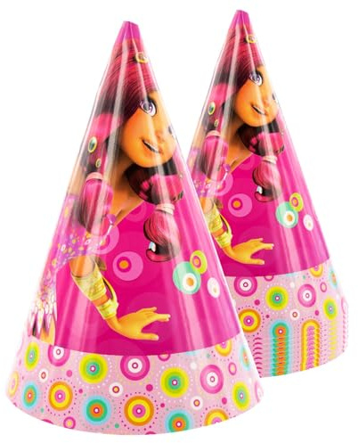 Party Factory `Mia and Me´ 10 Partyhütchen, ca. 10x16cm, bunt, Partyhüte aus Pappe für Kindergeburtstag oder Mottoparty