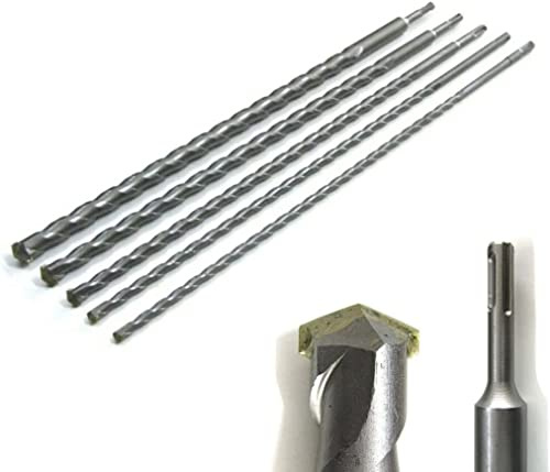 5 PUNTE MURO SDS PLUS DA 600mm Ø 10, 12, 16, 22 e 25 mm PER TRAPANO TASSELLATORE