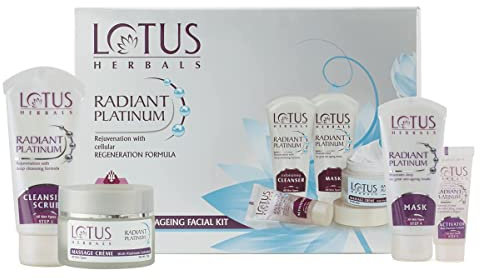 Lotus Herbals Strålande platina ansiktskit med platina damm och passionsfrukt 170 g (multianvändning)
