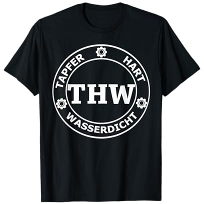 THW Tapfer-Hart-Wasserdicht, Technisches Hilfswerk, weiss T-Shirt