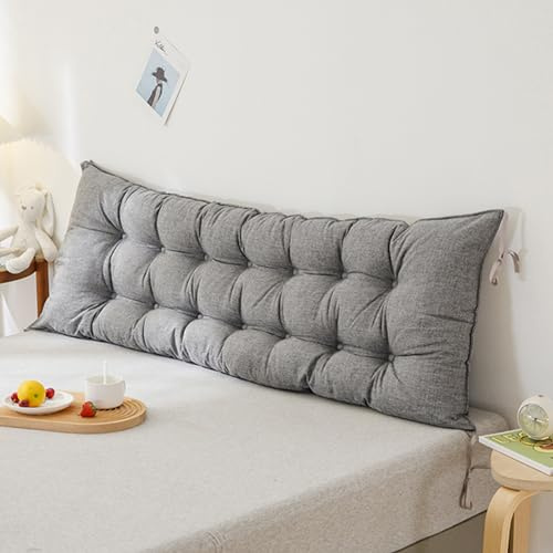 XZLZMYP Rückenkissen Lesekissen Für Bett Sofa Langes Rechteck Rücken Kissen Stützkissen Couchkissen Groß Rückenstützkissen Mit Abnehmbarem Bezug Wandkissen,L,180x10x50cm