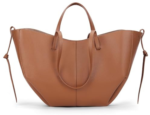 ACUYE Borsa Tote in Pelle da Donna, Tracolla a Mezzaluna, Borsa da Lavoro, A02-Cammello Grande, 39.5 EU