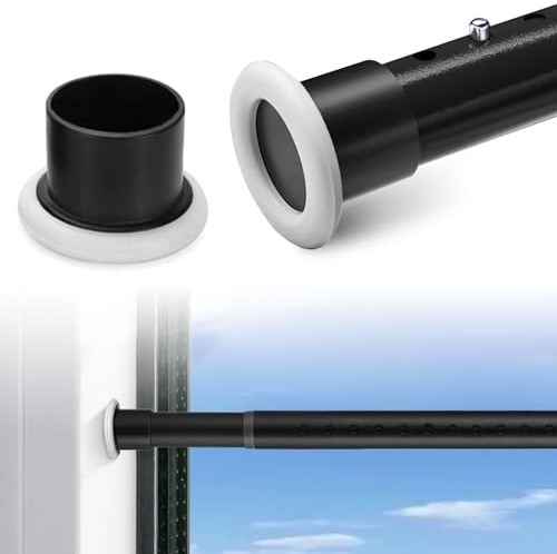 CALIYO Gardinenstange ohne Bohren, Ø 32 mm – Teleskopstange für Vorhänge, Duschstange zum Klemmen, Klemmstange für Fenster, Raumteiler und Küche (260–310 cm, Schwarz)