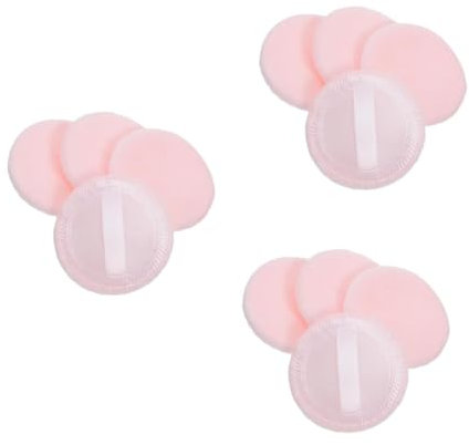 DOITOOL 12pièces Puff De Maquillage Rond Poudre Éponge Non-fluorescente Pour Fond De Teint Application Douce Et Égalisée