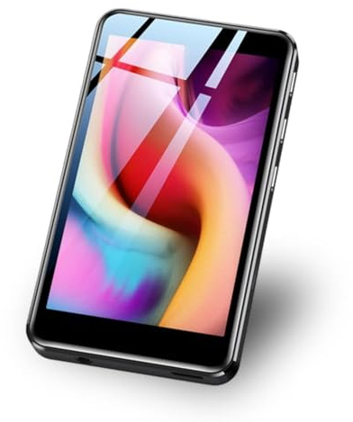 MP4-spelare, BT WiFi HD-pekskärm Brusreducering Röstaktiverad Musikinspelare, med Laddningskabel för Hörlursminneskort, för Android (M26B (Quad Core) 128 GB)