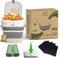 Poubelle Compost Appartement composteur de Cuisine Pliable avec Couvercle, Poubelle de Cuisine Alimentaire Anti Odeur - avec kit 12 Mois 5 Filtres à Charbon + 2 Rouleaux Sacs Poubelles