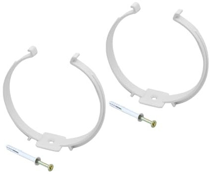 La Ventilazione STVC2100B n. 2 Collari fermatubo con Viti e Tasselli per Tubo Aerazione Canalizzata, diametro 100 mm