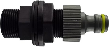 Threaded Water Butt/rain Barrel/Storage Tank Outlet Adaptor/Connector with Universal Garden Hose Fitting (Requires A 21MM Hole)