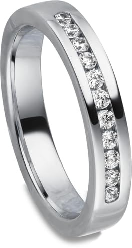 Kolibri Rings Damenring 11 Zirkonia Steine Sterling Silber 925 Ring Ehering Verlobungsring Partnerring - Inkl. Gravur und Etui