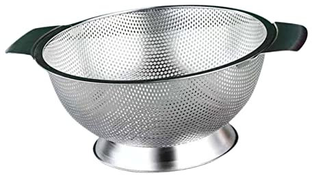 SHOWERORO Edelstahl Reis Gemüseseiher Rund Mit Feinem Sieb Vielseitiger Abtropfkorb Zum Waschen Von Salat Und Obst Rostfrei Leicht Zu Reinigen Und Platzsparend