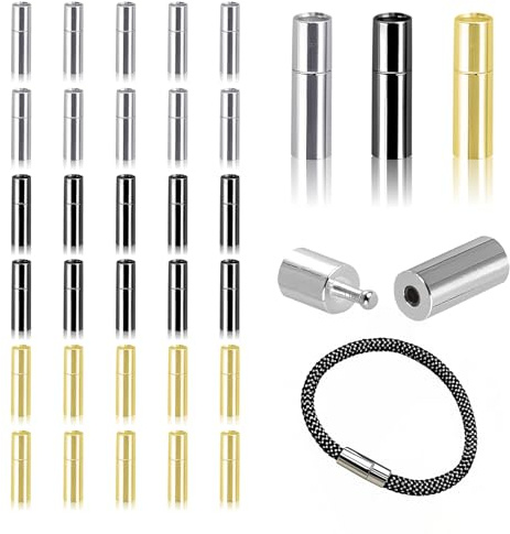 MOAMUN 30 Piezas Cierre De Pulsera, Fuerte Collar Magnético Cierre Pulsera, Durable Cierres Collares para DIY Pulsera Collar Tobillera De Joyería Making(3MM)