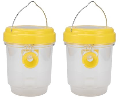 Okeeyseda 2 Pack Solar Wasp Trap Outdoor Hanging,Wasp Cather Hanging with Light for Yellow Jackets,Hornets,Bee,Wasp Traps