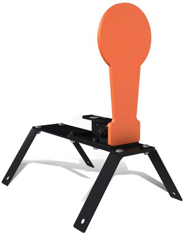 ATFLBOX 3/8 AR500 12.8'' Classic Popper Steel Shooting Target with Stand, 6'' Plate Auto Reset Target for Shooting Range, Suitable for Pistol, Rifle, Handgun, Shotgun, Rimfire