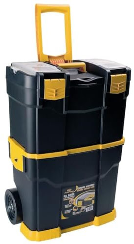 Intec - Juego de herramientas móviles (2 compartimentos modulares, caja de herramientas, 2 ruedas, carga 70 kg, Trolley