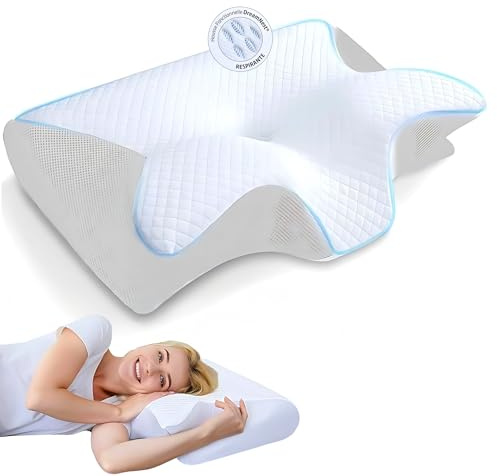 DreamNest Harmony - Oreiller Cervical Ergonomique en Mousse à Mémoire de Forme, Housse Respirante et Hypoallergénique, Confort Personnalisé pour Repos et Dormeur sur Le Côté ou Le Ventre